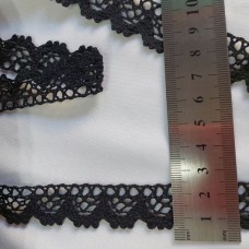 Кружево лен 2.5 см., (черный)